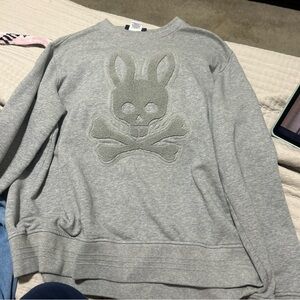 Psycho Bunny Gray Sweatshirt with Orange Trim